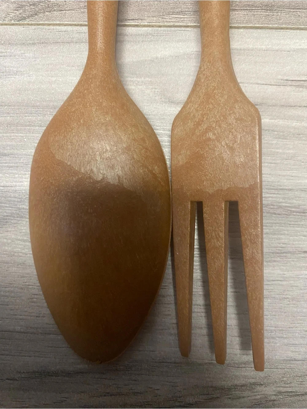 Vintage Disney Mickey Mouse 2pc Salad Serving Spoon & Fork Set Ceramic Handle